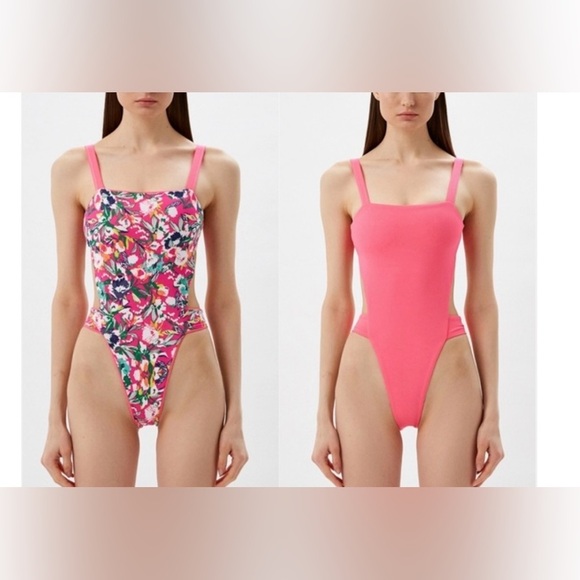 Maaji Other - Maaji Reversible Alicia Floral Solid Trikini One Piece